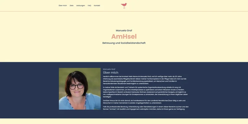 Screenshot der Website von AmHsel