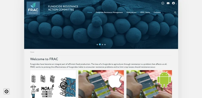 Screenshot der Website von FRAC
