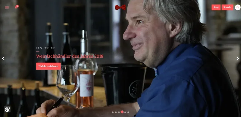 Screenshot der Website von Löw Wein
