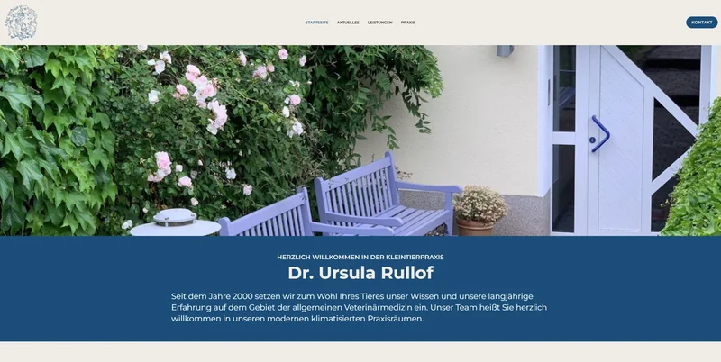 Screenshot der Website von Tierarztpraxis Dr. Rullof